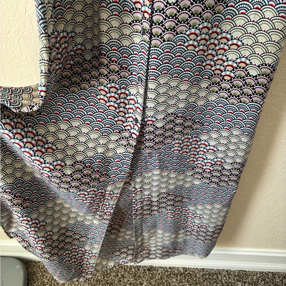 Equipment | Women's 100% Silk Brett Maxi Dress White Multi Fluttering Fan Print - Picture 12 of 13
